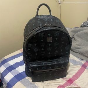 MCM Stark Logo Monogram Backpack